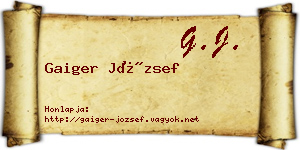 Gaiger József névjegykártya